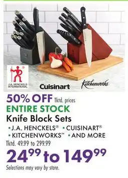 Boscov's ENTIRE STOCK Knife Block Sets offer