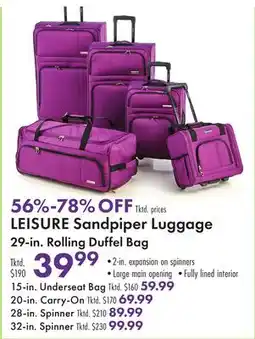 Boscov's LEISURE Sandpiper Luggage 29-in. Rolling Duffel Bag offer