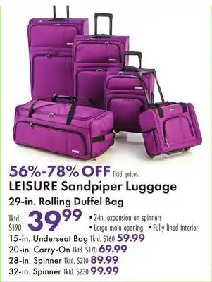 Boscov's LEISURE Sandpiper Luggage 29-in. Rolling Duffel Bag offer