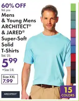 Boscov's Mens & Young Mens ARCHITECT & JARED Super-Soft Solid T-Shirts offer