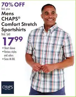 Boscov's Mens CHAPS Comfort Stretch Sportshirts offer