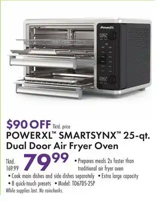 Boscov's POWERXL SMARTSYNX 25-qt. Dual Door Air Fryer Oven offer