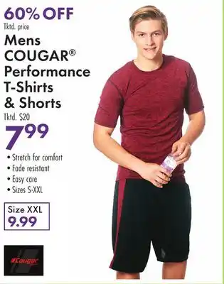 Boscov's Mens COUGAR Performance T-Shirts & Shorts offer