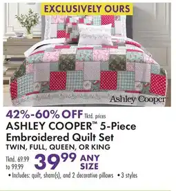 Boscov's ASHLEY COOPER 5-Piece Embroidered Quilt Set offer