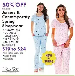 Boscov's Juniors & Contemporary Spring Sleepwear offer