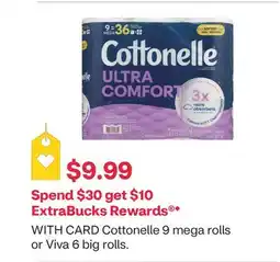 CVS Cottonelle 9 mega rolls or Viva 6 big rolls offer