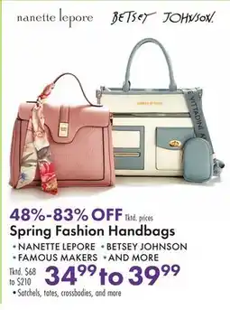 Boscov's Spring Fashion Handbags offer