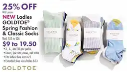 Boscov's Ladies GOLDTOE Spring Fashion & Classic Socks offer