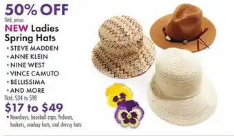 Boscov's Ladies Spring Hats offer