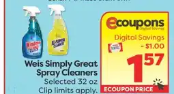 Weis Markets Weis Simply Great Spray Cleaners offer