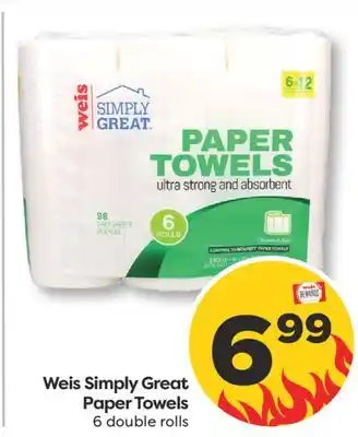 Weis Markets Weis Simply Great Paper Towels offer