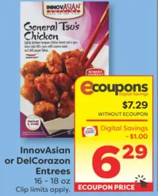 Weis Markets InnovAsian or DelCorazon Entrees offer