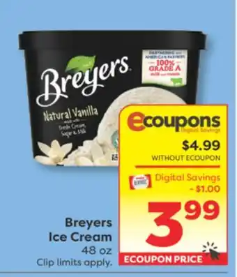 Weis Markets Breyers Ice Cream offer