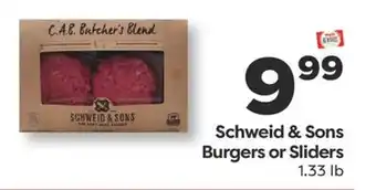 Weis Markets Schweid & Sons Burgers or Sliders offer