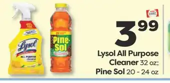 Weis Markets Lysol All Purpose Cleaner 32 oz Pine Sol 20-24 oz offer