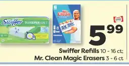 Weis Markets Swiffer Refills 10-16 ct Mr. Clean Magic Erasers 3-6 ct offer