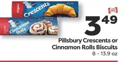 Weis Markets Pillsbury Crescents or Cinnamon Rolls Biscuits offer