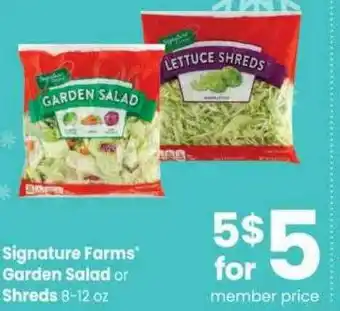 Safeway Signature Farms Garden Salad Or Shreds offer