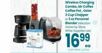 Safeway Wireless Charging Combo Mr Coffee Coffee Pot Oster 3 Cup Chopper Or 2 Oz Personal Blender offer