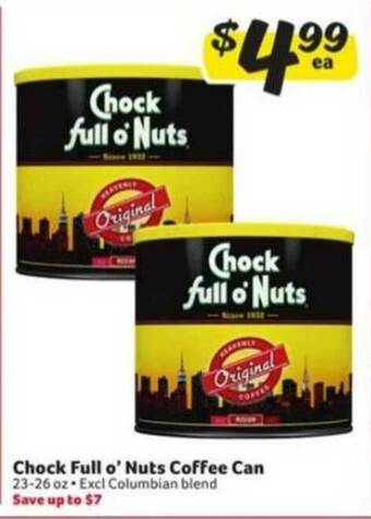 Winn Dixie Chock Full O' Nuts Coffee Can offer