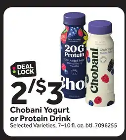 Stop&Shop Chobani Yogurt or Protein Drink offer