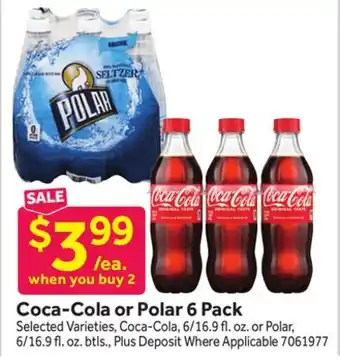 Stop&Shop Coca-Cola or Polar 6 Pack offer