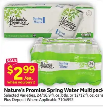 Stop&Shop Nature's Promise Spring Water Multipack offer