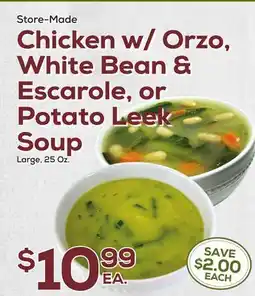 DeCicco & Sons Chicken w/Orzo, White Bean & Escarole, or Potato Leek Soup offer