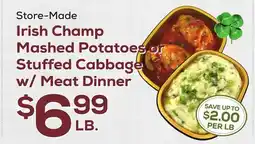 DeCicco & Sons Irish Champ Mashed Potatoes or Stuffed Cabbage w/Meat Dinner offer