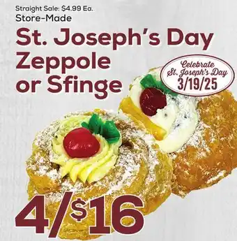 DeCicco & Sons St. Joseph's Day Zeppole or Sfinge offer