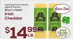 DeCicco & Sons Boar's Head Irish Cheddar offer