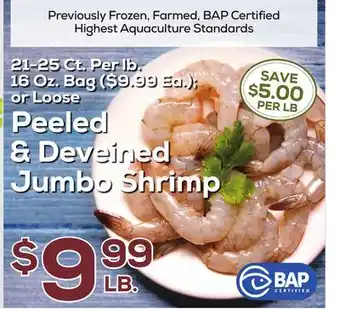 DeCicco & Sons Peeled & Deveined Jumbo Shrimp offer