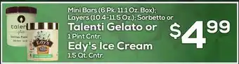 DeCicco & Sons Talenti Gelato or 1 Pint Cntr. Edy's Ice Cream 1.5 Qt. Cntr offer