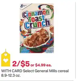 CVS Select General Mills cereal 8.9-12.3 oz offer