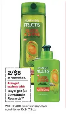 CVS GARNIER Fructis shampoo or conditioner 10.2-17.3 oz offer