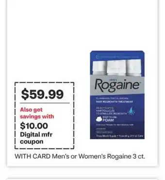 CVS Men's or Women's Rogaine 3 ct offer