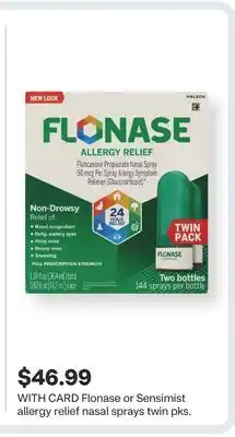 CVS Flonase or Sensimist allergy relief nasal sprays twin pks offer