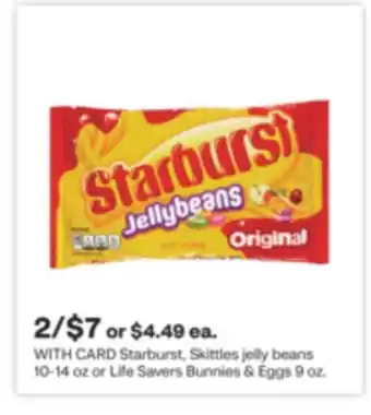 CVS Starburst, Skittles jelly beans 10-14 oz or Life Savers Bunnies & Eggs 9 oz offer