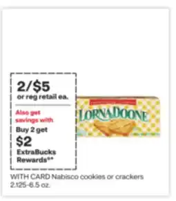 CVS Nabisco cookies or crackers 2.125-6.5 oz offer