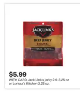 CVS Jack Link's jerky 2.6-3.25 oz or Lorissa's Kitchen 2.25 oz offer