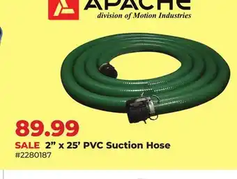 Runnings APACHE 2 x 25' PVC Suction Hose offer