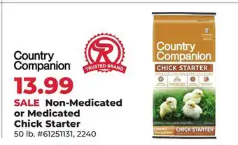 Runnings Country Companion Non-Medicated or Medicated Chick Starter offer