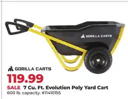 Runnings Gorilla Carts 7 Cu. Ft. Evolution Poly Yard Cart offer