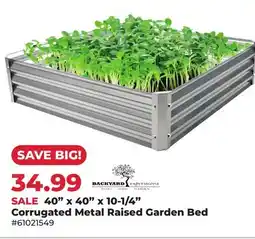 Runnings 40 x 40 x 10-1/4 Corrugated Metal Raised Garden Bed offer