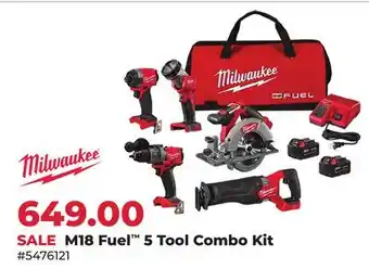 Runnings Milwaukee M18 Fuel 5 Tool Combo Kit offer