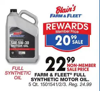 Blain's Farm & Fleet FARM & FLEET FULL SYNTHETIC MOTOR OIL offer