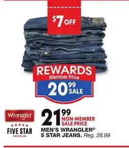 Blain's Farm & Fleet MEN'S WRANGLER 5 STAR JEANS offer