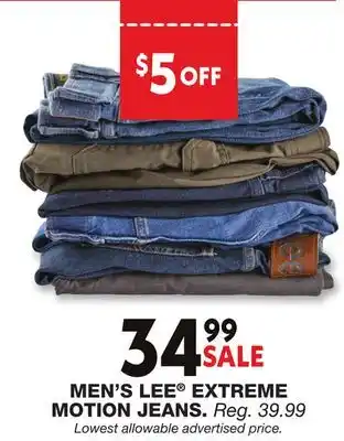 Blain's Farm & Fleet MEN'S LEE EXTREME MOTION JEANS offer