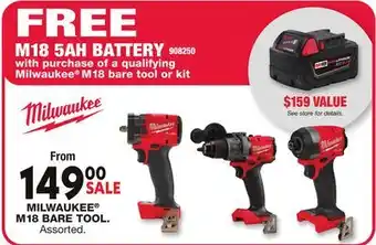 Blain's Farm & Fleet MILWAUKEE M18 BARE TOOL offer