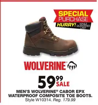 Blain's Farm & Fleet MEN'S WOLVERINE CABOR EPX WATERPROOF COMPOSITE TOE BOOTS offer